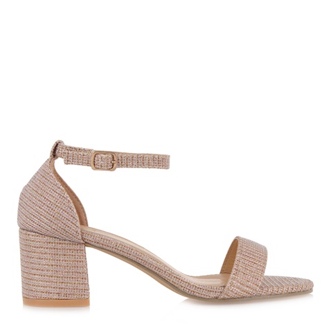 JK LONDON-Γυναικεία πέδιλα JK LONDON Q498A4203 ροζ χρυσά  glitter