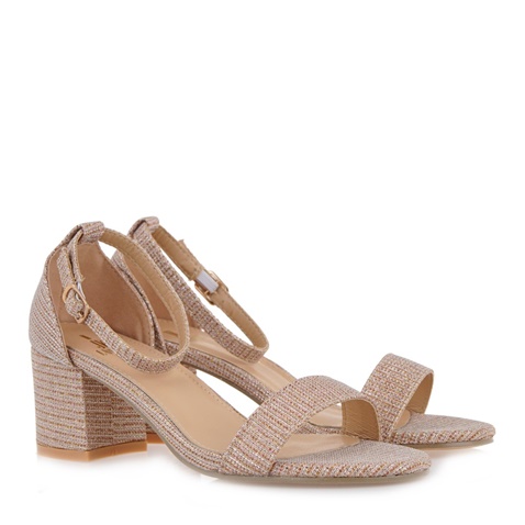 JK LONDON-Γυναικεία πέδιλα JK LONDON Q498A4203 ροζ χρυσά  glitter