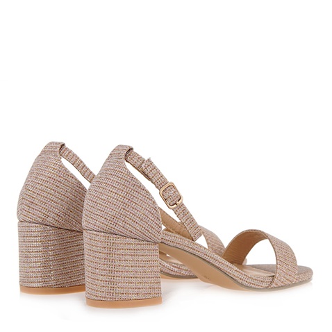 JK LONDON-Γυναικεία πέδιλα JK LONDON Q498A4203 ροζ χρυσά  glitter