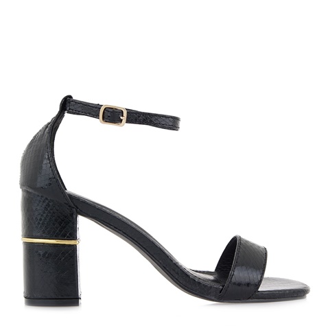 JK LONDON-Γυναικεία πέδιλα JK LONDON Q498A2104 μαύρα snakeskin