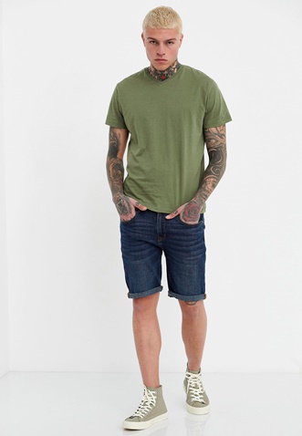 FUNKY BUDDHA-Ανδρικό essential t-shirt FUNKY BUDDHA πράσινο