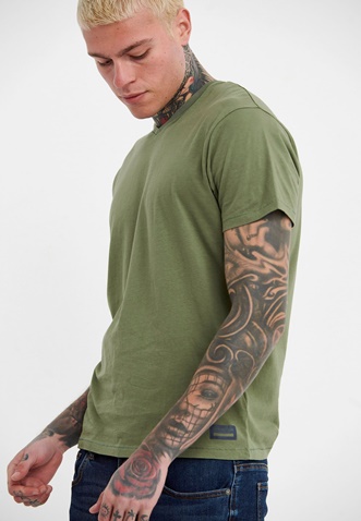 FUNKY BUDDHA-Ανδρικό essential t-shirt FUNKY BUDDHA πράσινο