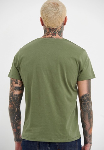 FUNKY BUDDHA-Ανδρικό essential t-shirt FUNKY BUDDHA πράσινο