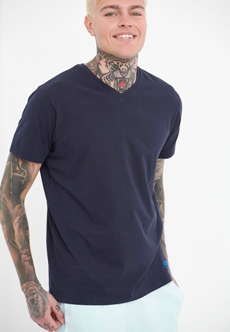 FUNKY BUDDHA-Ανδρικό essential t-shirt FUNKY BUDDHA μπλε