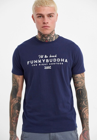 FUNKY BUDDHA-Ανδρικό t-shirt FUNKY BUDDHA μπλε