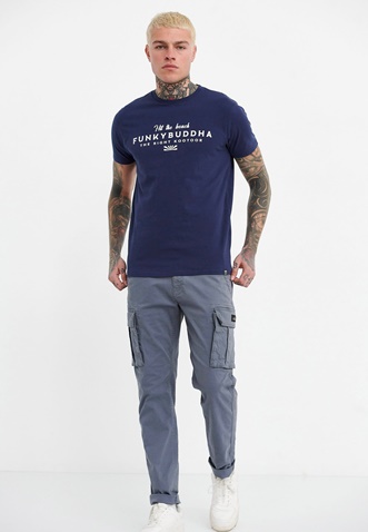 FUNKY BUDDHA-Ανδρικό t-shirt FUNKY BUDDHA μπλε