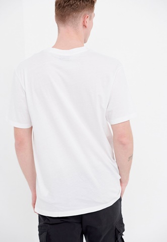 FUNKY BUDDHA-Ανδρικό t-shirt FUNKY BUDDHA λευκό με τύπωμα στο στήθος