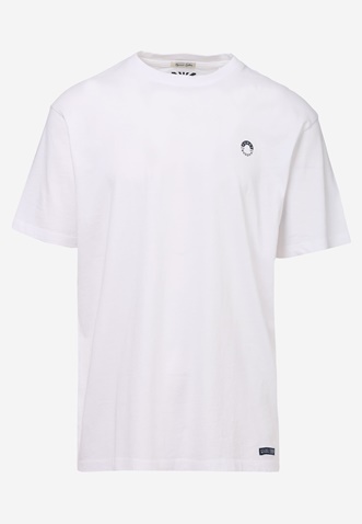 FUNKY BUDDHA-Ανδρικό t-shirt FUNKY BUDDHA λευκό με τύπωμα στο στήθος