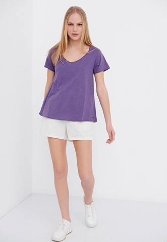 FUNKY BUDDHA-Γυναικείο t-shirt FUNKY BUDDHA μοβ