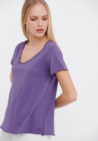 FUNKY BUDDHA-Γυναικείο t-shirt FUNKY BUDDHA μοβ