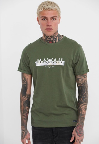 FUNKY BUDDHA-Ανδρικό t-shirt FUNKY BUDDHA πράσινο