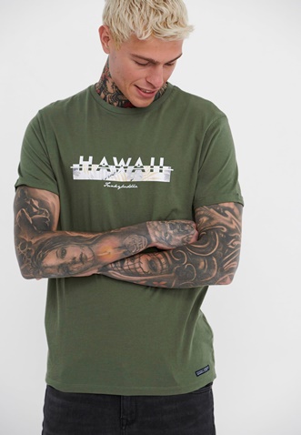 FUNKY BUDDHA-Ανδρικό t-shirt FUNKY BUDDHA πράσινο