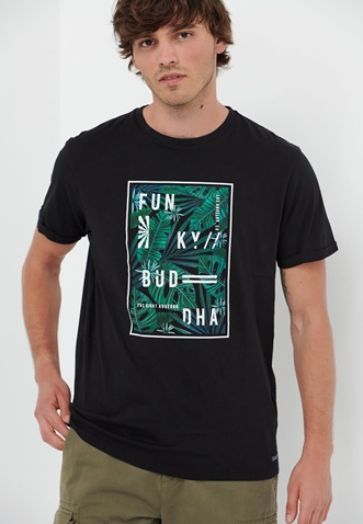 FUNKY BUDDHA-Ανδρικό t-shirt FUNKY BUDDHA μαύρο