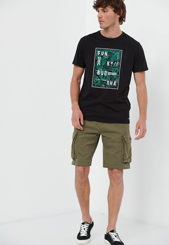 FUNKY BUDDHA-Ανδρικό t-shirt FUNKY BUDDHA μαύρο