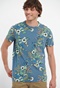 FUNKY BUDDHA-Ανδρικό t-shirt FUNKY BUDDHA μπλε floral