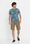 FUNKY BUDDHA-Ανδρικό t-shirt FUNKY BUDDHA μπλε floral