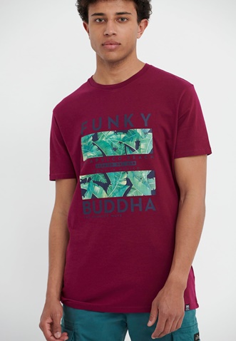 FUNKY BUDDHA-Ανδρικό t-shirt FUNKY BUDDHA μοβ