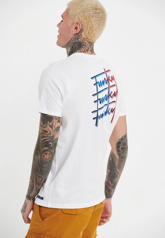 FUNKY BUDDHA-Ανδρικό t-shirt FUNKY BUDDHA λευκό