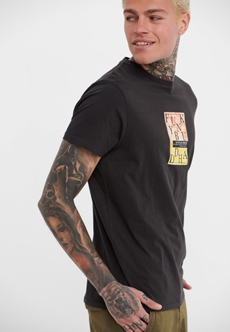 FUNKY BUDDHA-Ανδρικό t-shirt FUNKY BUDDHA μαύρο