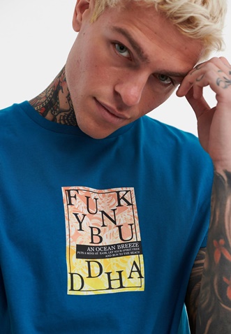 FUNKY BUDDHA-Ανδρικό t-shirt FUNKY BUDDHA μπλε