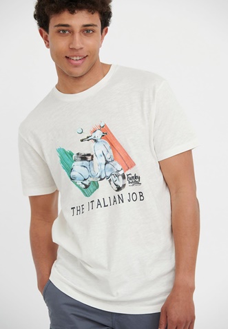 FUNKY BUDDHA-Ανδρικό t-shirt FUNKY BUDDHA λευκό