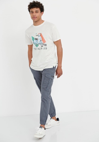 FUNKY BUDDHA-Ανδρικό t-shirt FUNKY BUDDHA λευκό