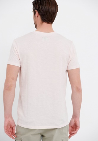 FUNKY BUDDHA-Ανδρικό t-shirt FUNKY BUDDHA ροζ με graphic τύπωμα