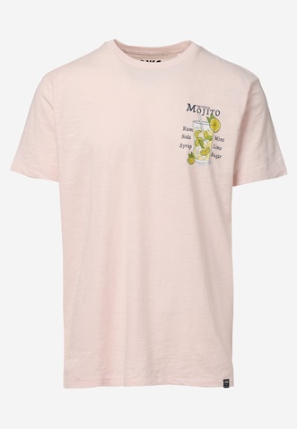 FUNKY BUDDHA-Ανδρικό t-shirt FUNKY BUDDHA ροζ με graphic τύπωμα