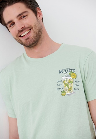 FUNKY BUDDHA-Ανδρικό t-shirt FUNKY BUDDHA πράσινο με graphic τύπωμα