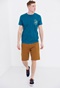 FUNKY BUDDHA-Ανδρικό t-shirt FUNKY BUDDHA μπλε με graphic τύπωμα
