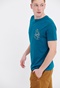 FUNKY BUDDHA-Ανδρικό t-shirt FUNKY BUDDHA μπλε με graphic τύπωμα