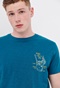 FUNKY BUDDHA-Ανδρικό t-shirt FUNKY BUDDHA μπλε με graphic τύπωμα