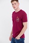 FUNKY BUDDHA-Ανδρικό t-shirt FUNKY BUDDHA μοβ με graphic τύπωμα
