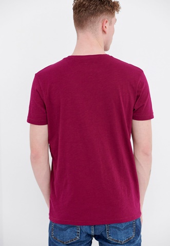 FUNKY BUDDHA-Ανδρικό t-shirt FUNKY BUDDHA μοβ με graphic τύπωμα
