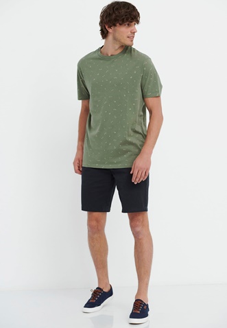 FUNKY BUDDHA-Ανδρικό t-shirt FUNKY BUDDHA relaxed fit πράσινο