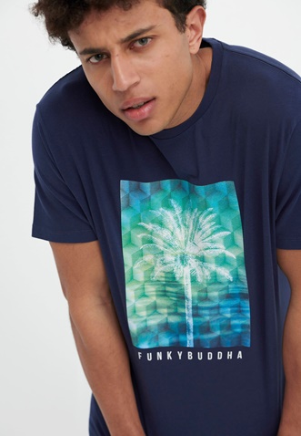 FUNKY BUDDHA-Ανδρικό t-shirt FUNKY BUDDHA μπλε