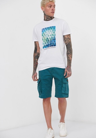FUNKY BUDDHA-Ανδρικό t-shirt FUNKY BUDDHA λευκό