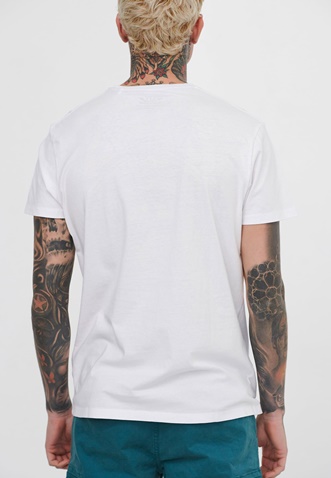 FUNKY BUDDHA-Ανδρικό t-shirt FUNKY BUDDHA λευκό