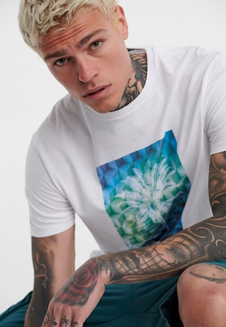 FUNKY BUDDHA-Ανδρικό t-shirt FUNKY BUDDHA λευκό