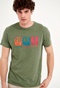 FUNKY BUDDHA-Ανδρικό t-shirt FUNKY BUDDHA χακί