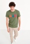 FUNKY BUDDHA-Ανδρικό t-shirt FUNKY BUDDHA χακί
