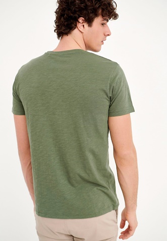 FUNKY BUDDHA-Ανδρικό t-shirt FUNKY BUDDHA χακί