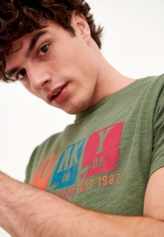 FUNKY BUDDHA-Ανδρικό t-shirt FUNKY BUDDHA χακί