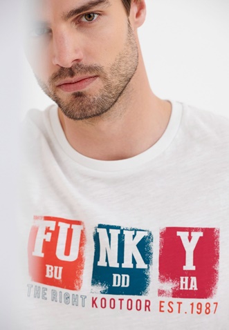 FUNKY BUDDHA-Ανδρικό t-shirt FUNKY BUDDHA λευκό