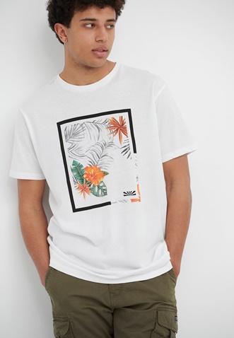 FUNKY BUDDHA-Ανδρικό t-shirt FUNKY BUDDHA λευκό