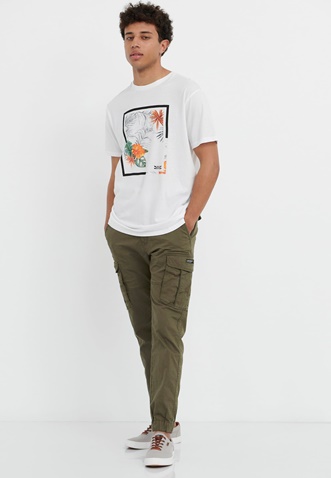 FUNKY BUDDHA-Ανδρικό t-shirt FUNKY BUDDHA λευκό