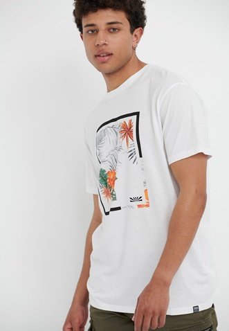 FUNKY BUDDHA-Ανδρικό t-shirt FUNKY BUDDHA λευκό