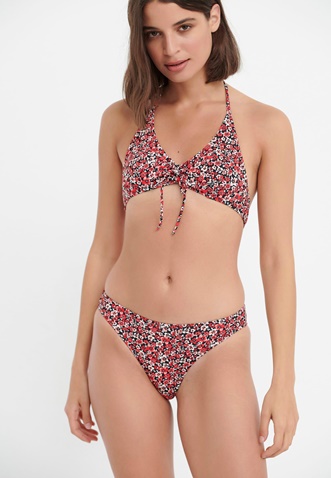 FUNKY BUDDHA-Γυναικείο μαγιό μπικίνι slip FUNKY BUDDHA μαύρο κόκκινο floral