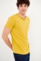 FUNKY BUDDHA-Ανδρικό essential t-shirt FUNKY BUDDHA κίτρινο με λαιμό henley