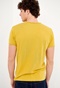 FUNKY BUDDHA-Ανδρικό essential t-shirt FUNKY BUDDHA κίτρινο με λαιμό henley